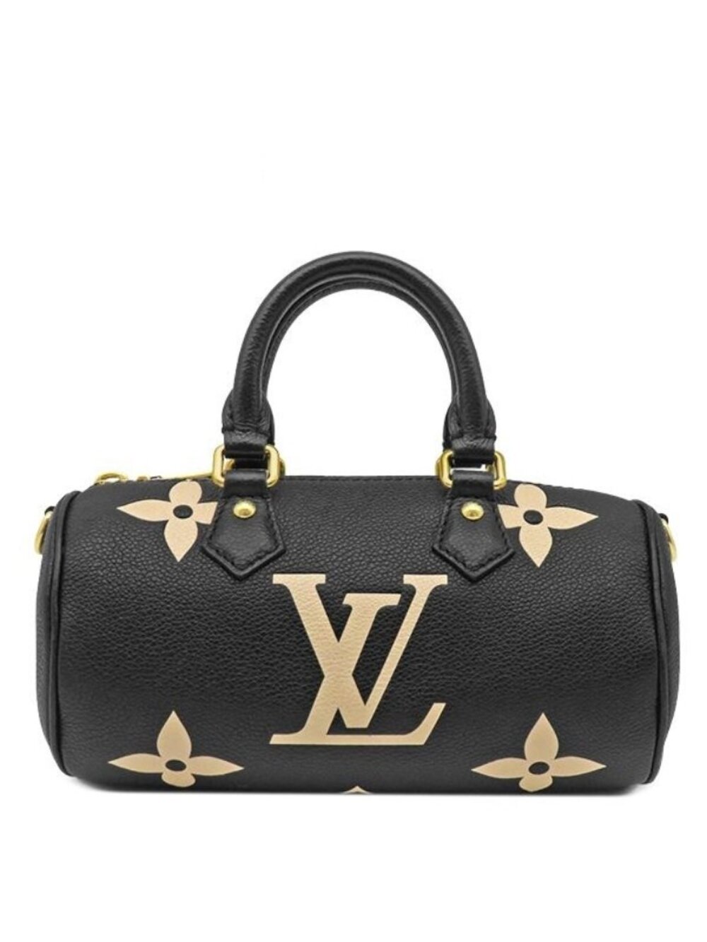 Louis Vuitton Shoulder Bag Papillon BB Monogram Empreinte Bicolor Black Beige